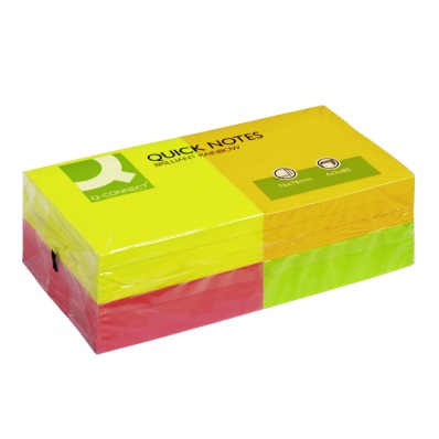 &#214;ntapad&#243;s jegyzett&#246;mb 76x76mm rainbow neon 4x3x80lap Q-CONNECT KF10508