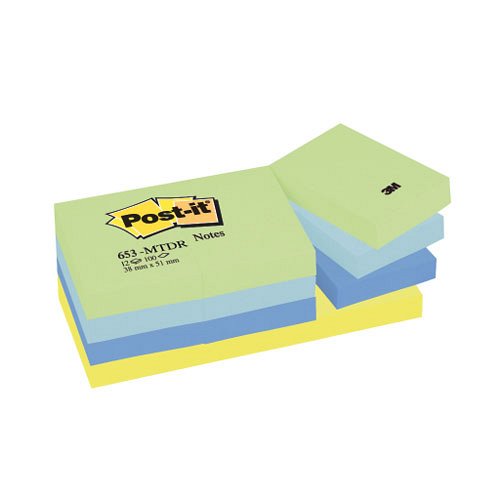 Post-it&#174; 653MTDR 38x51mm 100lap 12t&#246;mb neonz&#246;ld