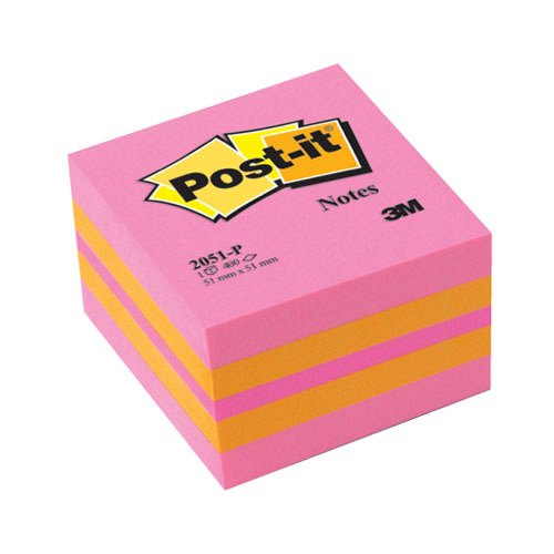 Post-it&#174; 2051P 51x51mm 400lap mini kocka pink