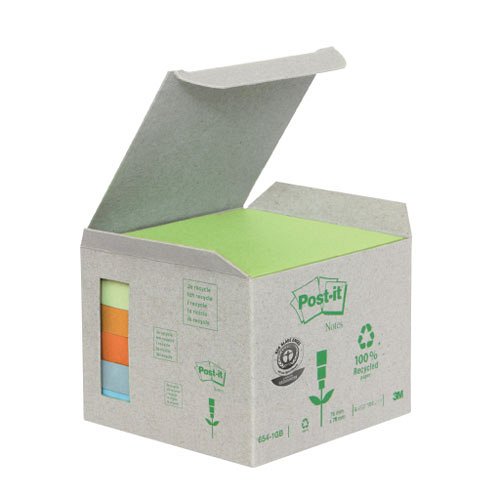 Post-it&#174;654-1GBN 76x76mm 6x100lap/csm NATURE