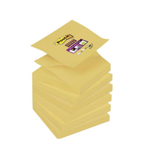 Post-it&#174; Super Sticky Z-jegyzett&#246;mb 75 &#215; 76 mm R330-12SS-CY 90 lap kan&#225;ris&#225;rga