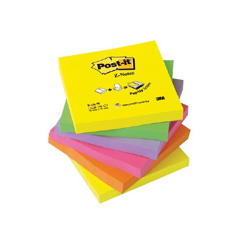 Post-it&#174; R-330-NR Z-sziv&#225;rv&#225;nycsomag 76 &#215; 76 mm, 100 lap, 6 t&#246;mb, neon sz&#237;nek