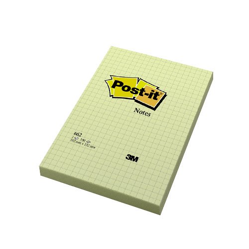 Post-it&#174; 662 102 &#215; 152 mm, 100 lap, n&#233;gyzeth&#225;l&#243;s, kan&#225;ri s&#225;rga, 6-os celof&#225;n gyűjtővel