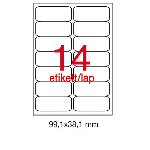 Etikett A2419 99,1x38,1mm 100&#237;v kerek&#237;tett sark&#250;