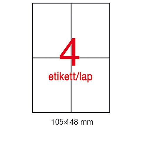 Etikett LCA1227 105 x 148 mm feh&#233;r v&#237;z&#225;ll&#243; 80db/csomag 20&#237;v