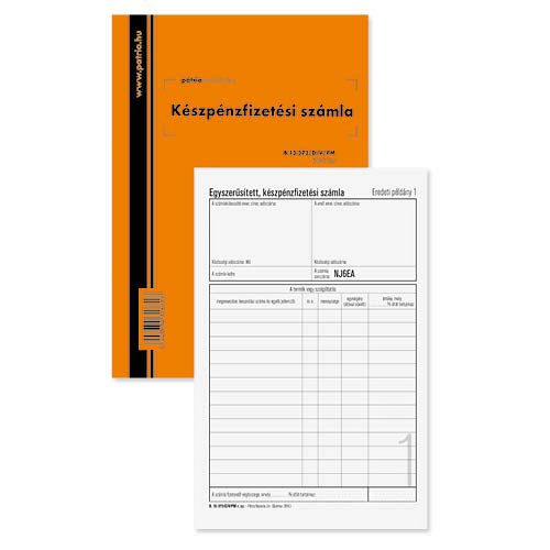 K&#233;szp&#233;nzfizet&#233;si sz&#225;mla 50x2lap P&#225;tria B.13-373/C/V E