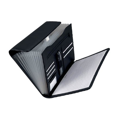 Konferenciamappa harmonika irattart&#243;val VADO bőrhat&#225;s&#250;, fekete