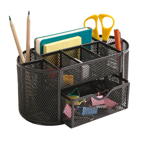 Íróasztali rendező fiókos fémhálós Q-CONNECT KF18472 fekete