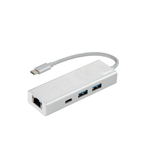 USB Eloszt&#243; HUB HAMA FIC USB 3.2 TYPE-C (2 USB, 1 USB TYPE-C) +LAN