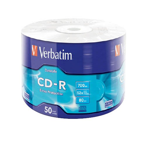 CD-R Verbatim 700MB 52x (DataLife) 50db/zsugor csomagol&#225;sban