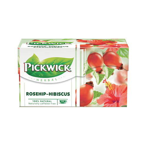 Tea Pickwick csipkebogy&#243; hibiszkusszal 20x2,5g