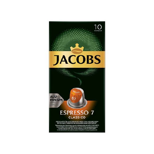 K&#225;v&#233;kapszula Nespresso kompatibilis JACOBS Espresso 7 Classico 10 db