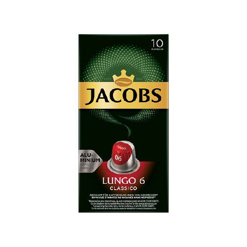 K&#225;v&#233;kapszula Nespresso kompatibilis JACOBS Lungo 6 Classico 10db