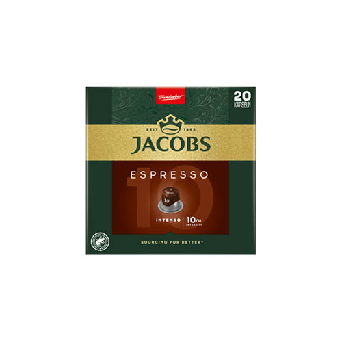 K&#225;v&#233;kapszula Nespresso kompatibilis JACOBS Espresso 10 Intenso 20db