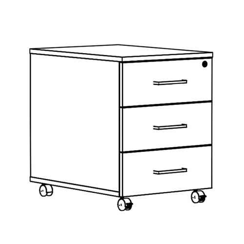Mobil konténer 3 fiókos TENTO 2.0 PEDESTAL MOB 3D 43,2x57,5x60cm fehér