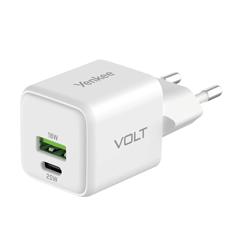 Hálózati töltő YENKEE 18+20W GaN YAC G38