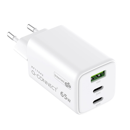 Hálózati töltő Q-CONNECT KF17042 USB-A, 2x USB-C, 65W