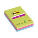 Post-it® Super Sticky 660-3 SSUC 101×152mm, 90lap 3 tömb XXL, vonalazott, szivárvány színek