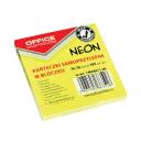 Öntapadós jegyzettömb 76x76mm100lap OFFICE PRODUCTS neonsárga