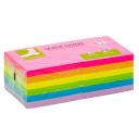 Öntapadós jegyzettömb 76x76mm 12x100lap Q-CONNECT KF10959 Rainbow neon&pasztell