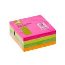 Öntapadós jegyzettömb 76x76mm 4x100lap Q-CONNECT KF10497 Brilliant Rainbow neon