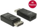 Adapter DELOCK Displayport 1.2-dugós csatlakozó > HDMI-csatlakozóhüvely 4K passzív fekete